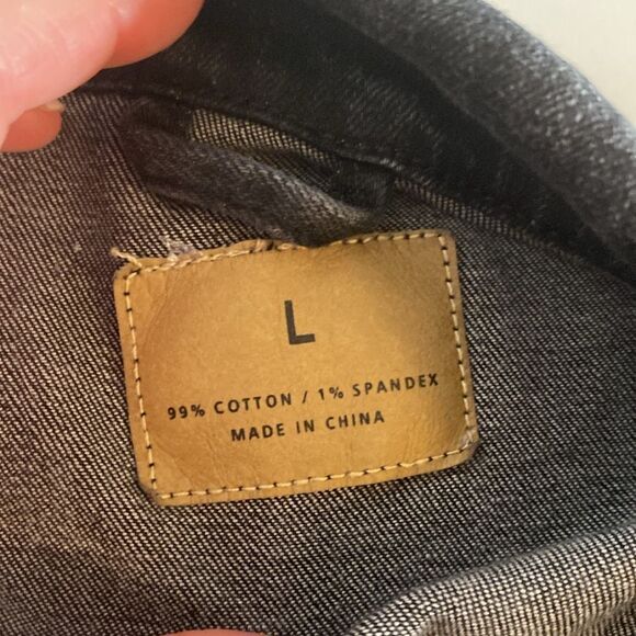 Embellished Black Oversized Denim Jacket Size L - Picture 8 of 11